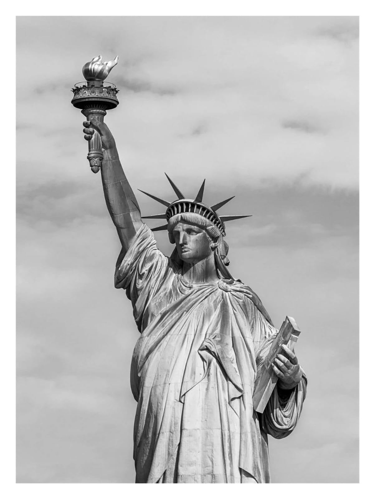 Cuadro sobre lienzo blanco y negro de la Torre de Londres y Nueva York para pintura mural