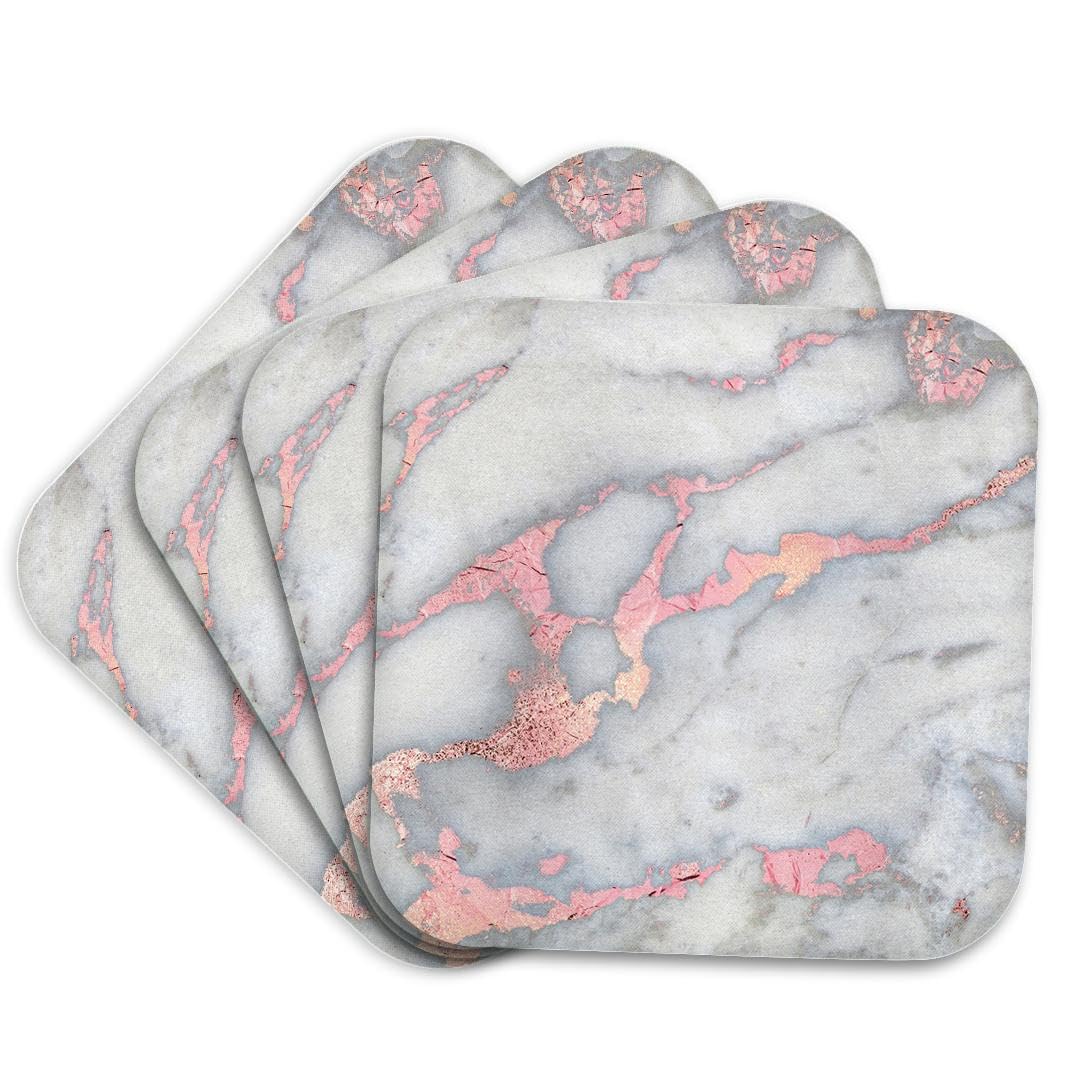 Sous-verres marbre gris et or rose 3drose CST 268838 1 lot de 4