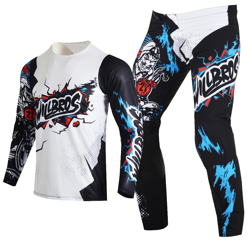 Jugend Motocross Hose und Jersey Kombination für Kinder Jungen MX Fahrrad Motorrad Offroad Rennen Enduro MTB ATV Sport