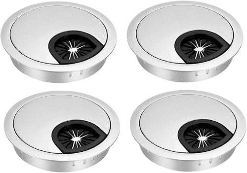 uxcell Cubierta de orificio para cable, 2.4 pulgadas2.362 in, aleación de zinc, para escritorio, ojales, cubierta de agujero para oficina, PC,