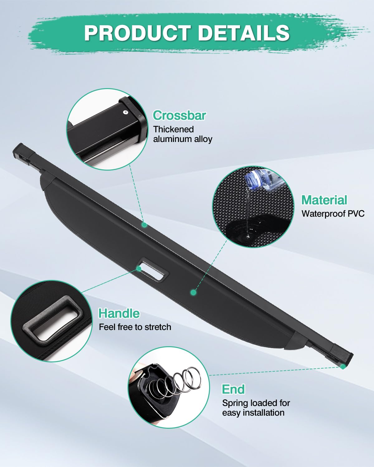 Powerty Trunk Cover Compatible with Cargo Cover Kia Telluride 2024 2023