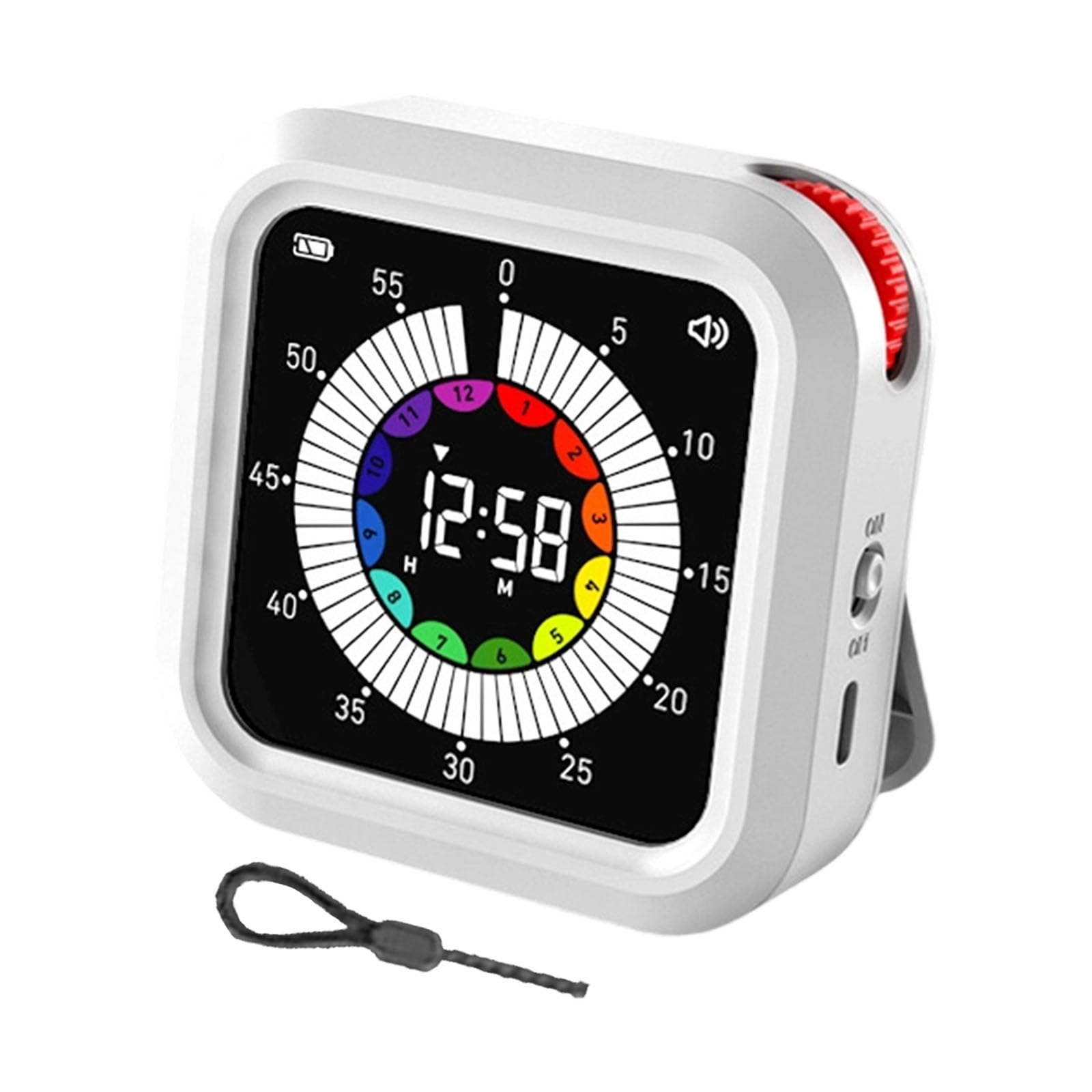 MALSSE Portable Countdown Timer Back for Home Fitness Easy Read Visual Timer