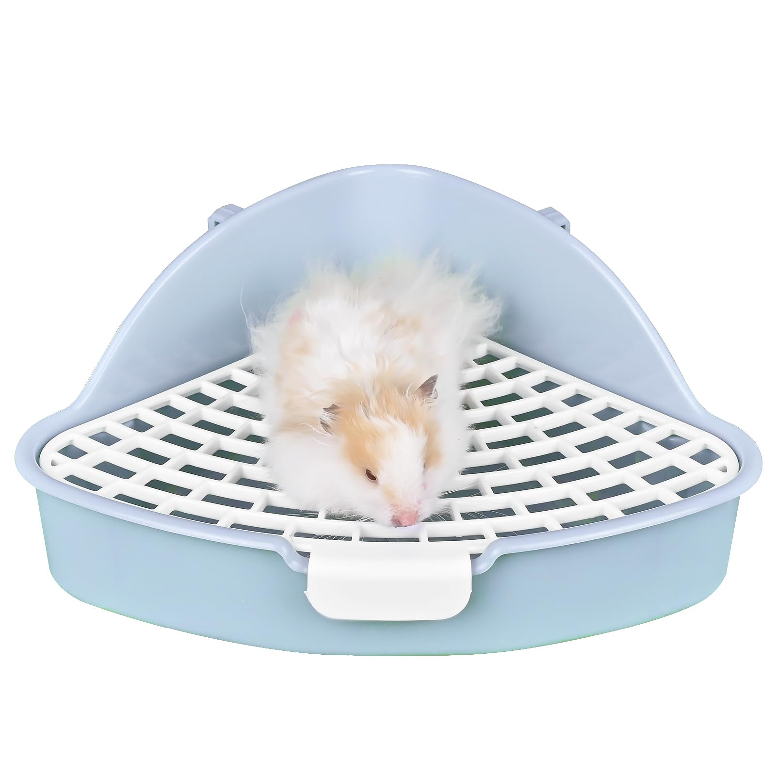 RUBYHOME Triangle Potty Trainer Corner Litter Bedding Box Pet Pan for Baby Rabbit, Chinchillas, Small Guinea Pigs, Ferret, Galesaur (Blue) (Blue)