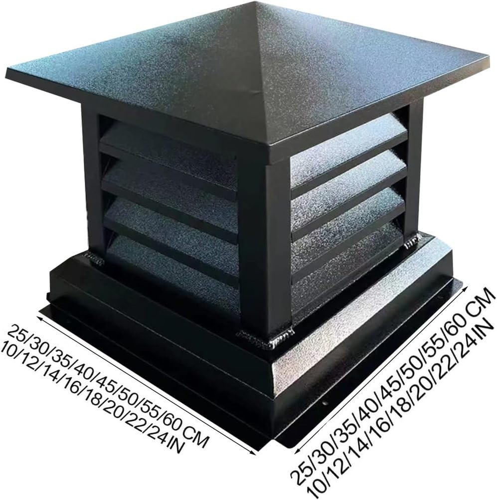 Tapa De Chimenea para Villa, Cubierta De Chimenea Cuadrada De AleacióN De Aluminio, Tapas De Chimenea para Chimeneas A Prueba De Lluvia con Parte Superior CóNica Y Rejilla