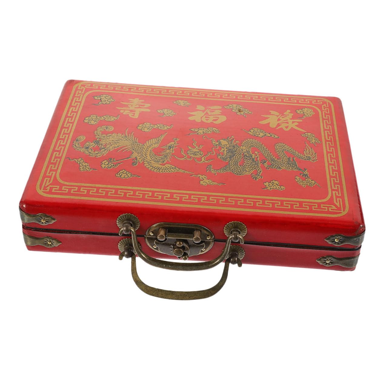 CIYODO Handheld Mahjong Box Portable Storage Container for Mahjong and Accessories Sturdy Design with Buckle for Travel and Outdoor Use Easy to Clean and Practical