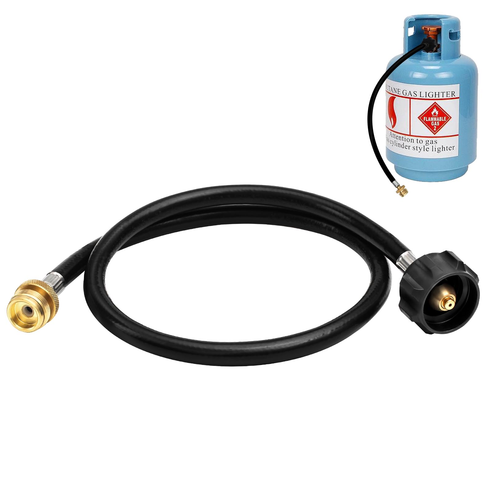 3 FT Propane Grill Adapter Hose 1LB to 20LB Propane Tank Adapter Converter for Mr Buddy Heater Coleman Camp Stove Weber Q ...