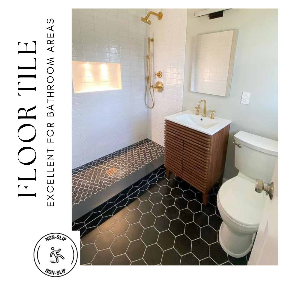 Fusion Hexagon Matte 5x6 Hex Glazed Floor Wall Porcelain Tile Backsplash for Kitchen, Bathroom ...