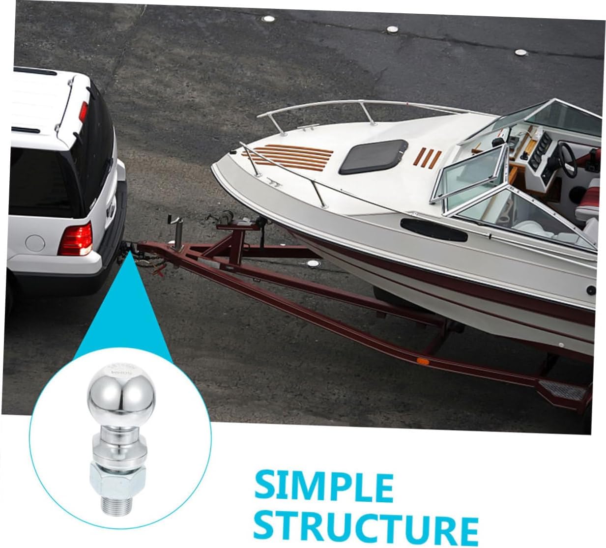 ULTECHNOVO Trailer Hitch for Tow Yacht Trailers Load Capacity Threaded Connector Heavy-Duty Towing Accessory for Boats Rvs