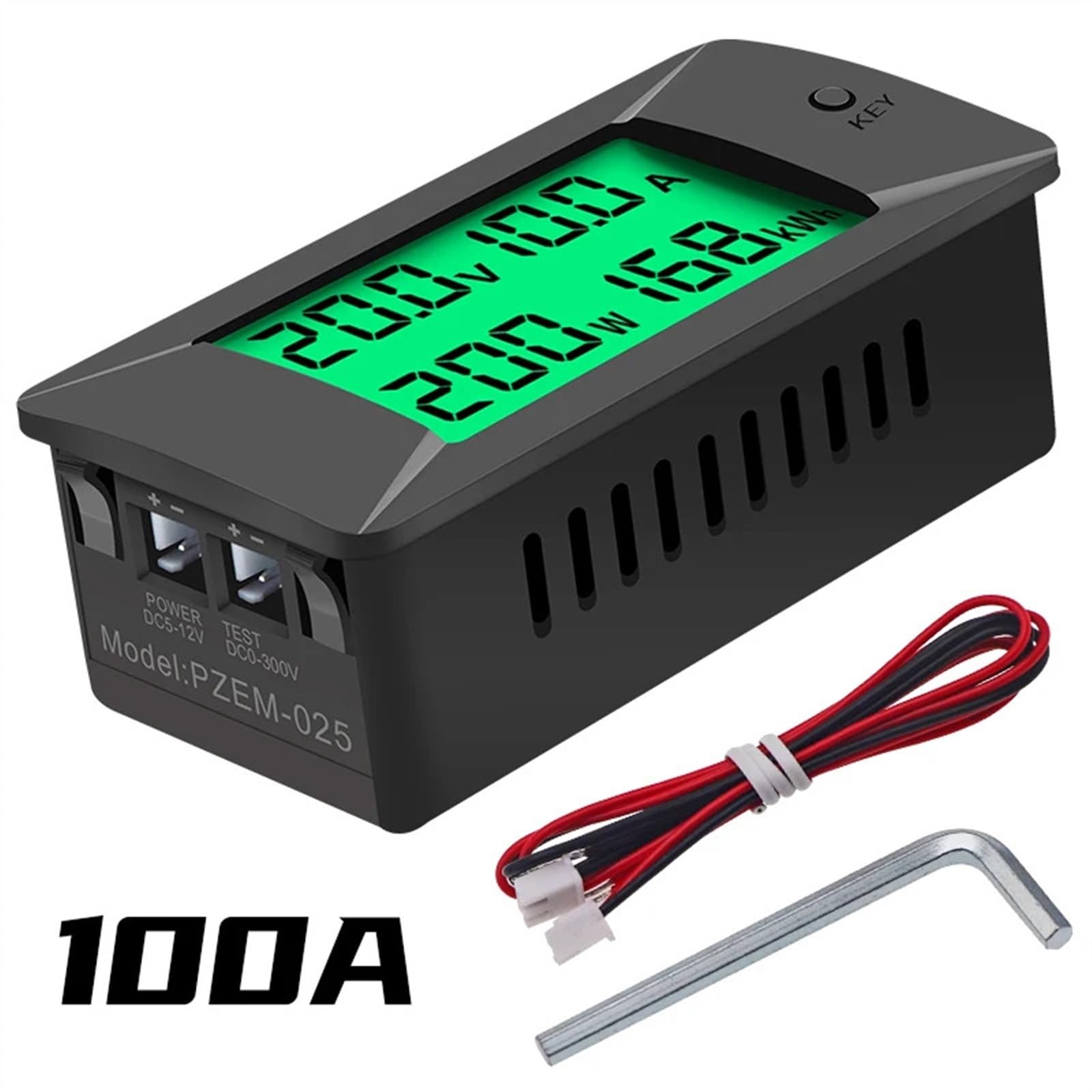 DC 0-300V 300A woltomierz amperomierz tester akumulatora samochodowego KWH elektryczny miernik mocy napięcia 12v 24v 48v 96v + obejście (Color : PZEM-025 100A)