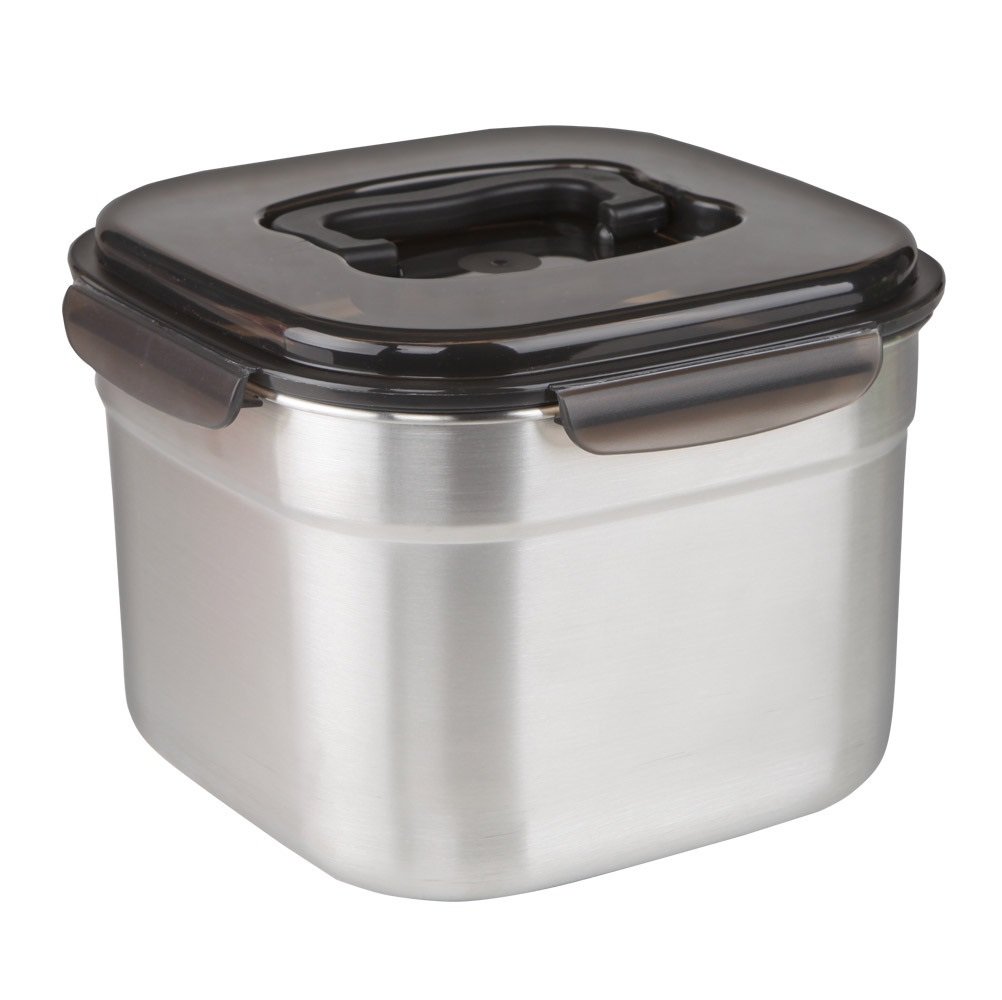 INCOC STENCOC Stainless Steel BPA Free Square Leakproof Airtight Kimchi/Pickle/Food Storage Container Saver (5.8L / 196oz / 9.1") One Handle