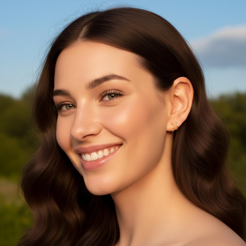 14K Gold Filled Hoop Earrings – 8mm Small Huggie Hoops for Women – Handmade Lightweight Gold Hoops – Hypoallergenic Everyday Jewelry – Dainty Minimalist Gold Filled Earrings - Image 4