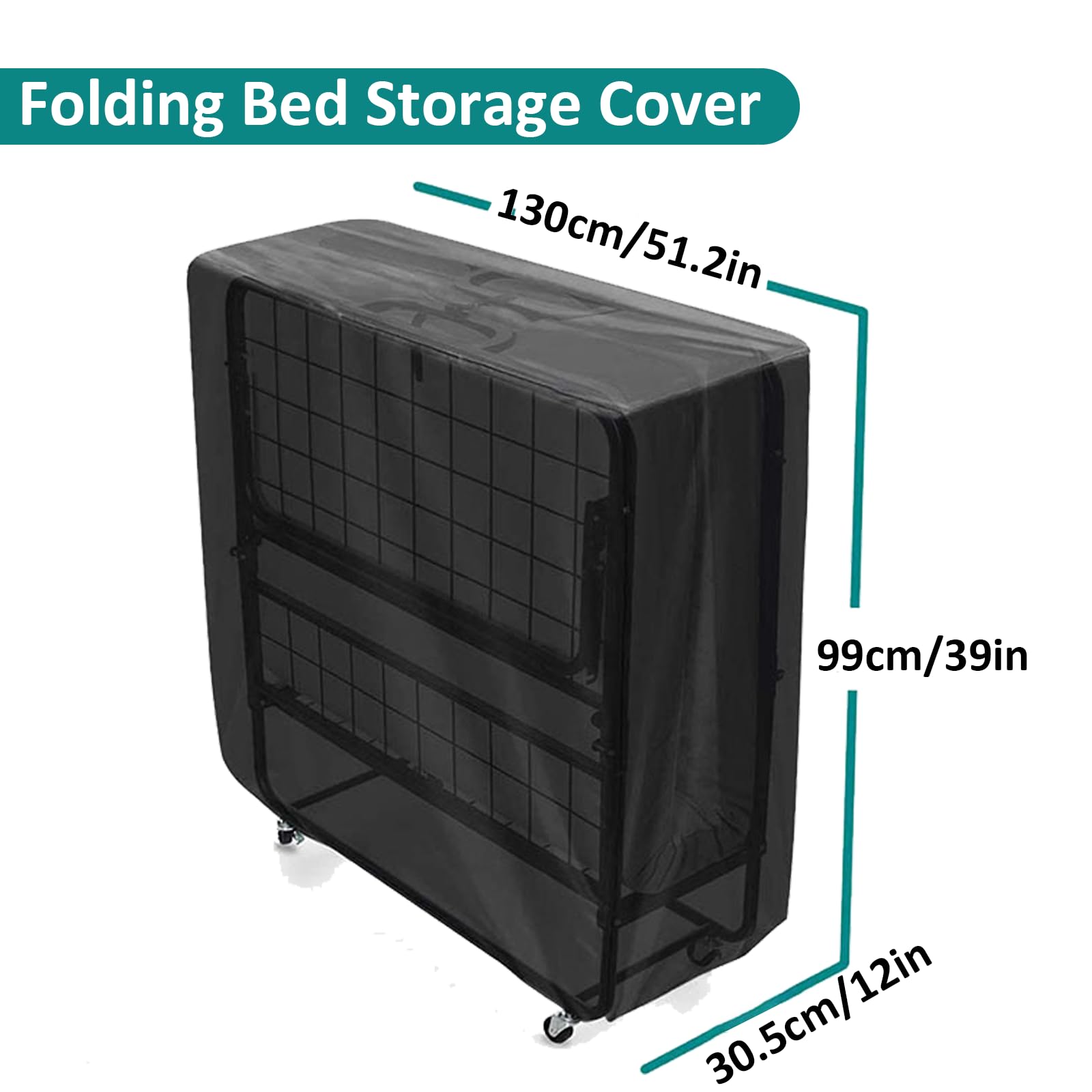 ZYHUI Bed Storage Cover Mattress Bags for Moving Oxford Fabric Dust Sheets for Furniture Folding Chairs Covers for Sofa 210D Waterproof Beach Chair Cover (Black,210D 130*30.5*99cm) - Image 2