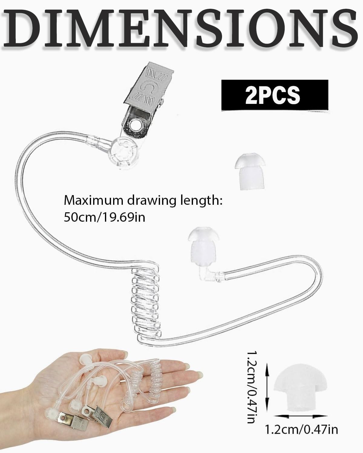 BARRU 2Pcs Ohrhörer Schallschlauch Ersatz für Walkie Talkie Funkgeräte mit Halteclip