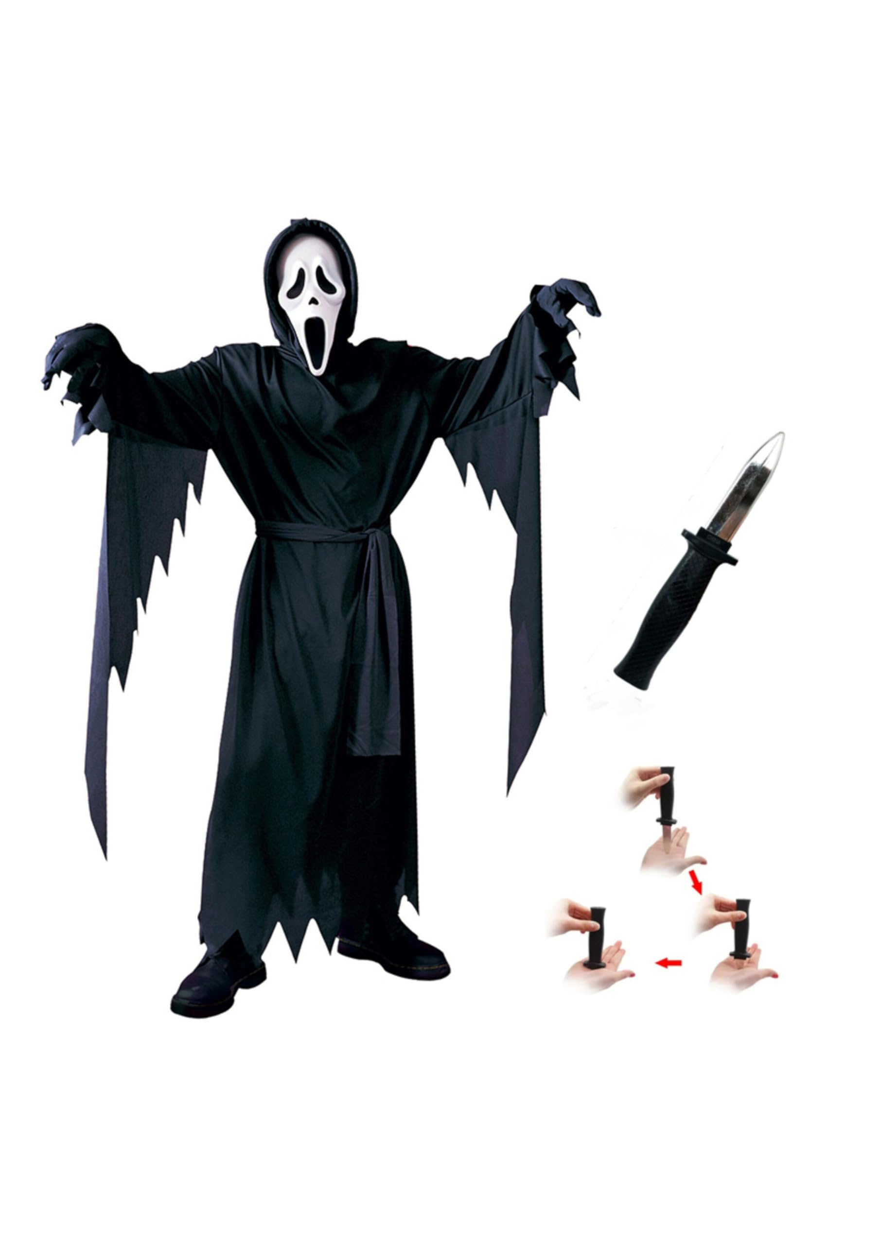 Halloween Scream Party Costume with Mask, Skeleton Shaped Halloween Party