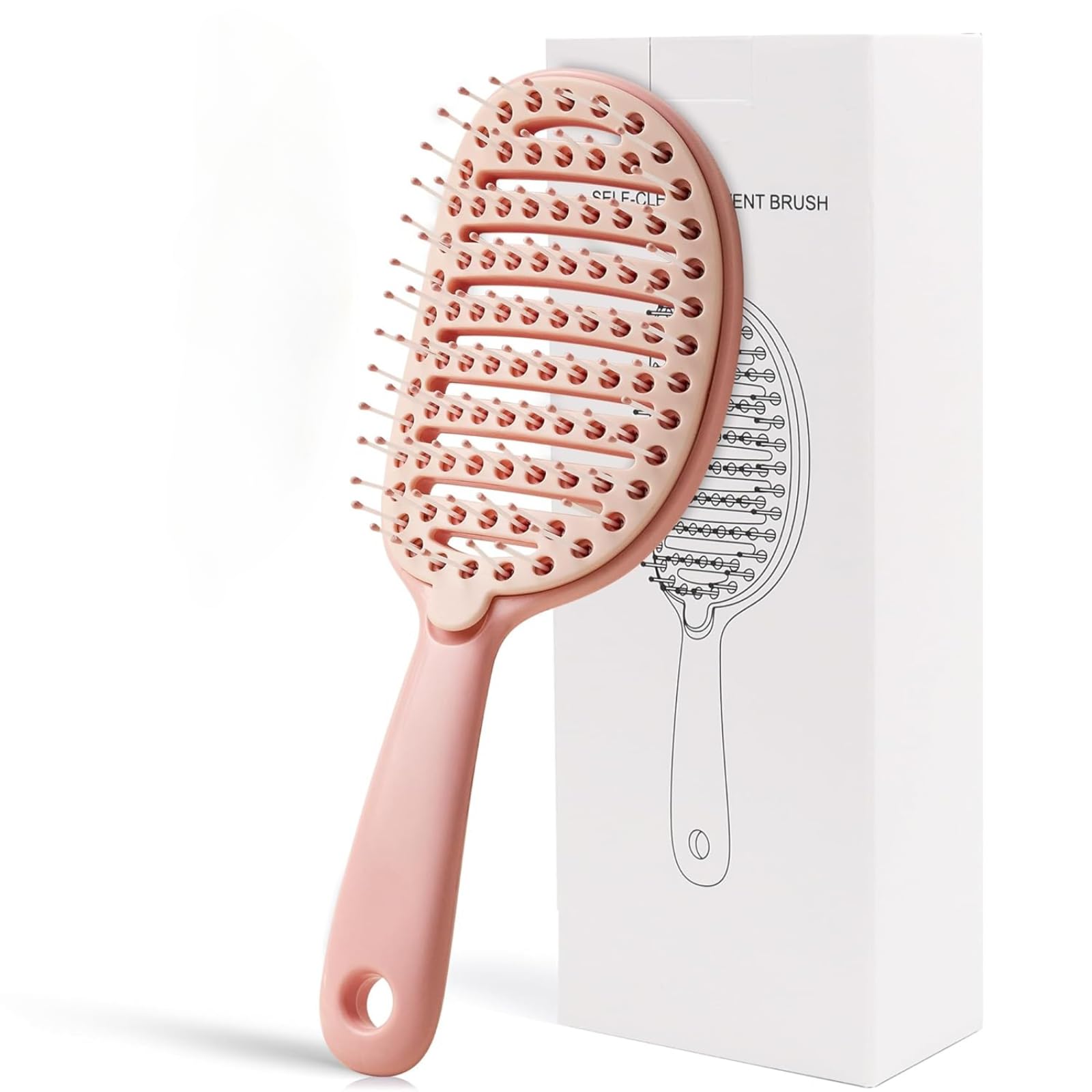 Self Cleaning Hair Brush for Men and Women,Detangle Brush with Removable Screen Manages Tangle and Uncontrollable Hair