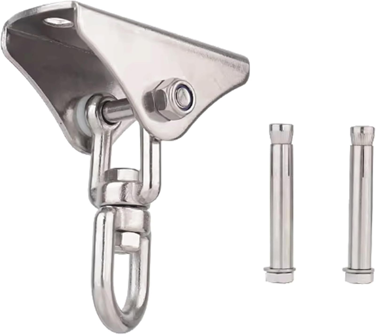 MYXJX Ceiling Hooks, 1set Swing Hook 304 Stainless Steel 360° Swivel for Concrete Wooden Sets