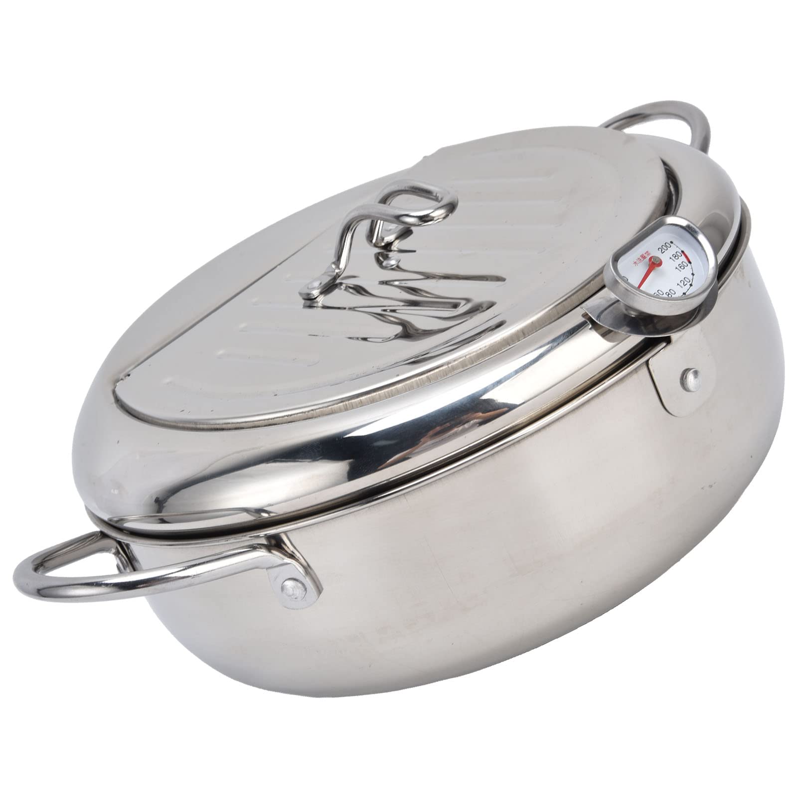 Brattopf aus Edelstahl 304 mit Thermometer (304 Edelstahl #24cm)