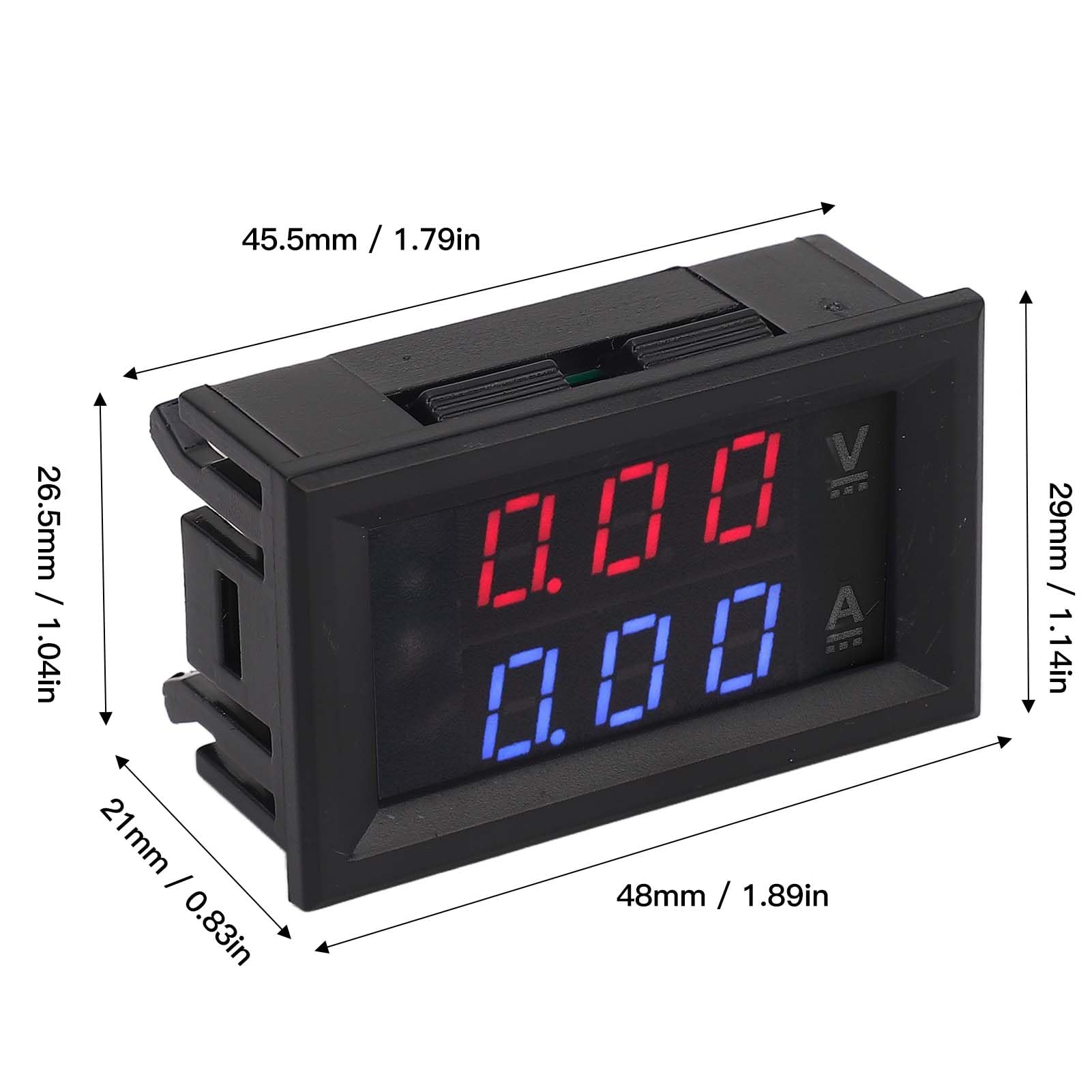 DC Voltage Current Meter LED Display Volt Amp Tester Multimeter Gauge 0-100V Clear Display Accurate Calibration for Solar Panels Motorhomes (50A with Diverter)