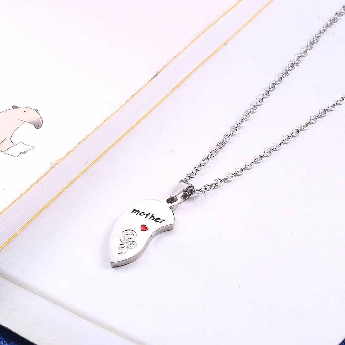 Anlive Mother Daughter Half Heart Necklaces Friendship Jewelry for Her - Image 2