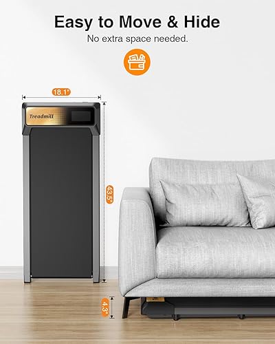 Miniatura 5 de Alfombrilla de caminadora con inclinación del 0%-5% y sincronización con aplicación, caminadoras pequeñas y compactas para usar debajo del
