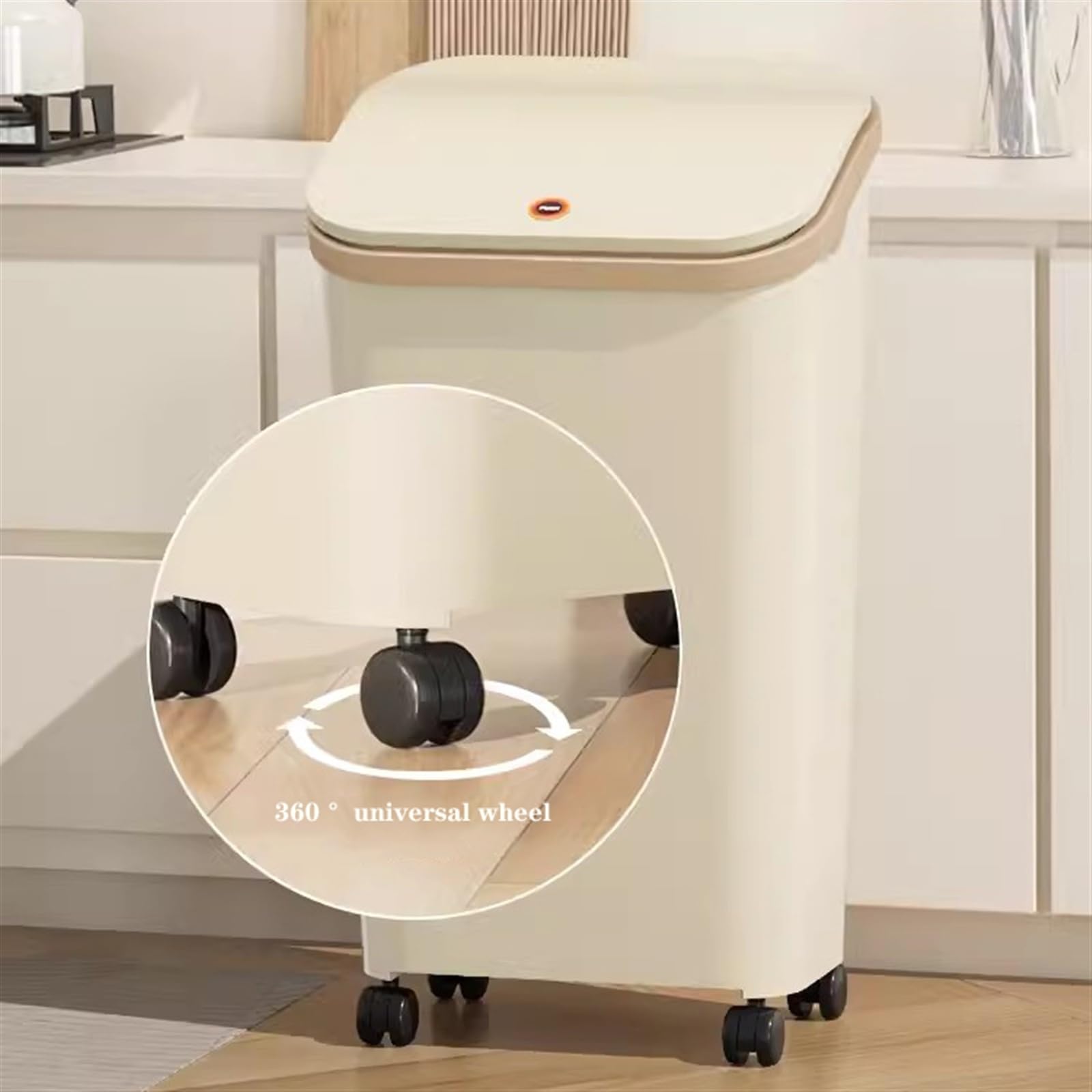 Cestino Premere Il Cestino Superiore Con Anello Di Pressione for La Casa Pattumiera da cucina(Bianco)