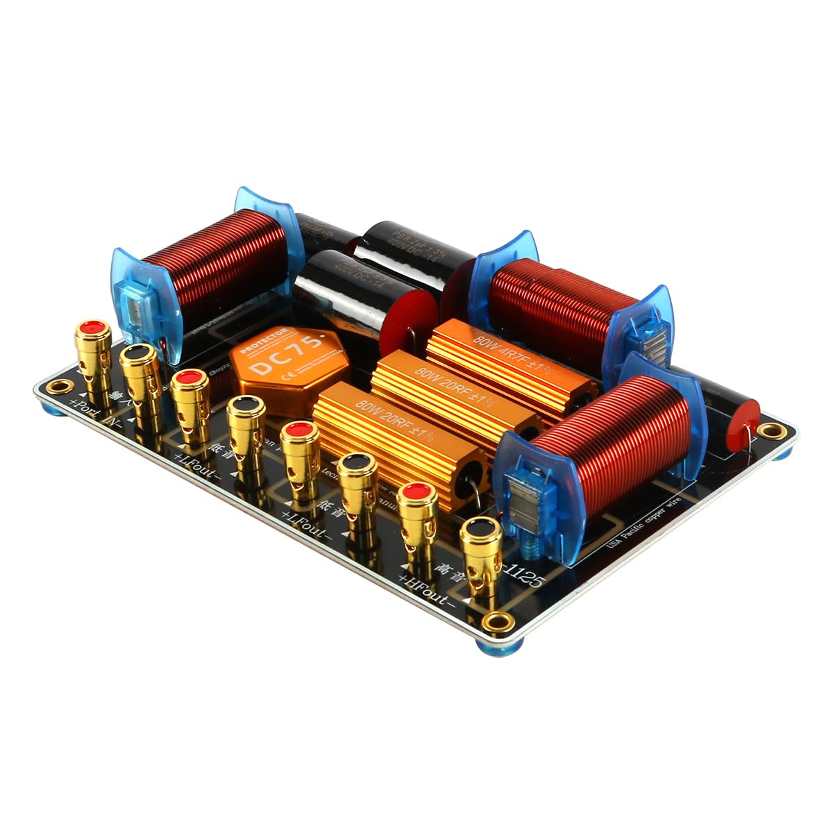 Crossover de Altavoz de Alta Potencia de 1300 W, Divisor de Dos Frecuencias, uno Alto y Dos Bajos para Altavoces Dobles de 12 o 15 Pulgadas