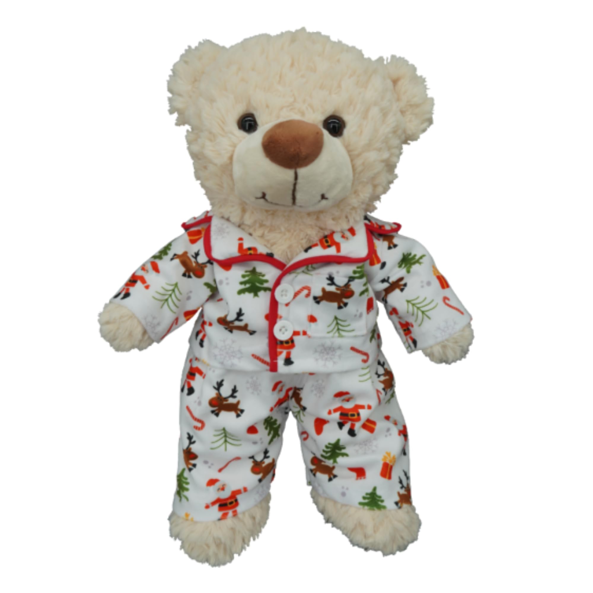 Pijama blanco de Papá Noel, 25 cm, ropa de oso de peluche