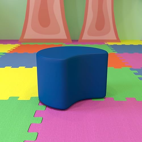 Miniatura 4 de Flash Furniture Nicholas - Luna flexible de asiento suave para aulas y guarderías, altura del asiento de 12 pulgadas (azul)