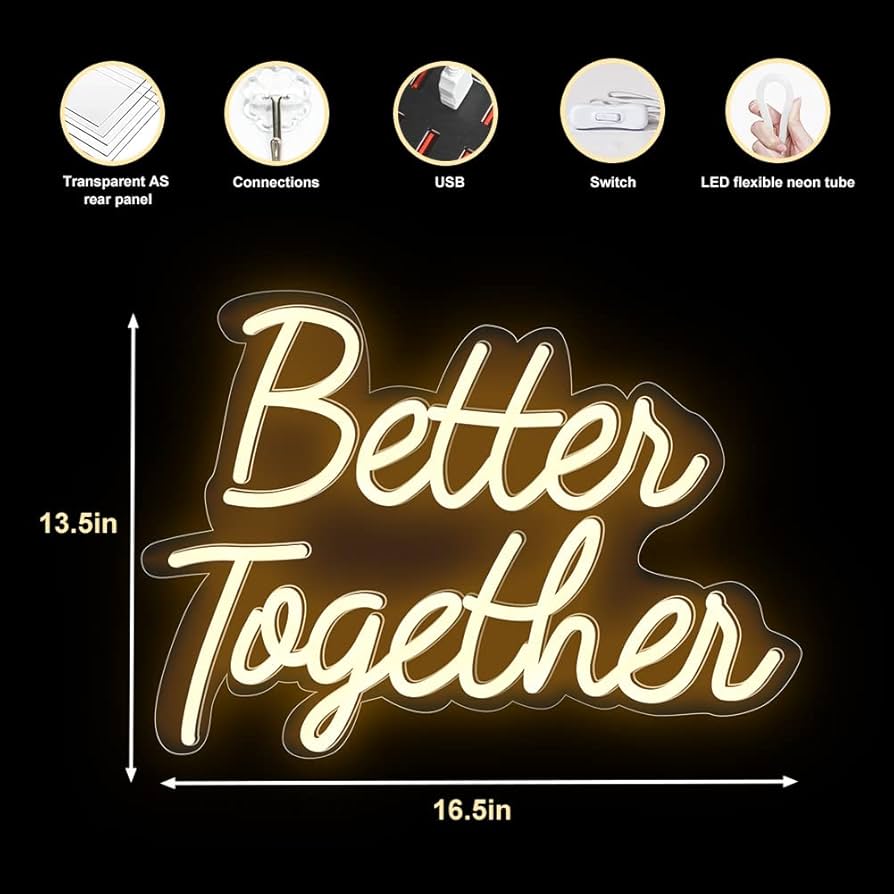 Amazon.co.jp: Better Together ネオンサイン ウォームホワイトLED