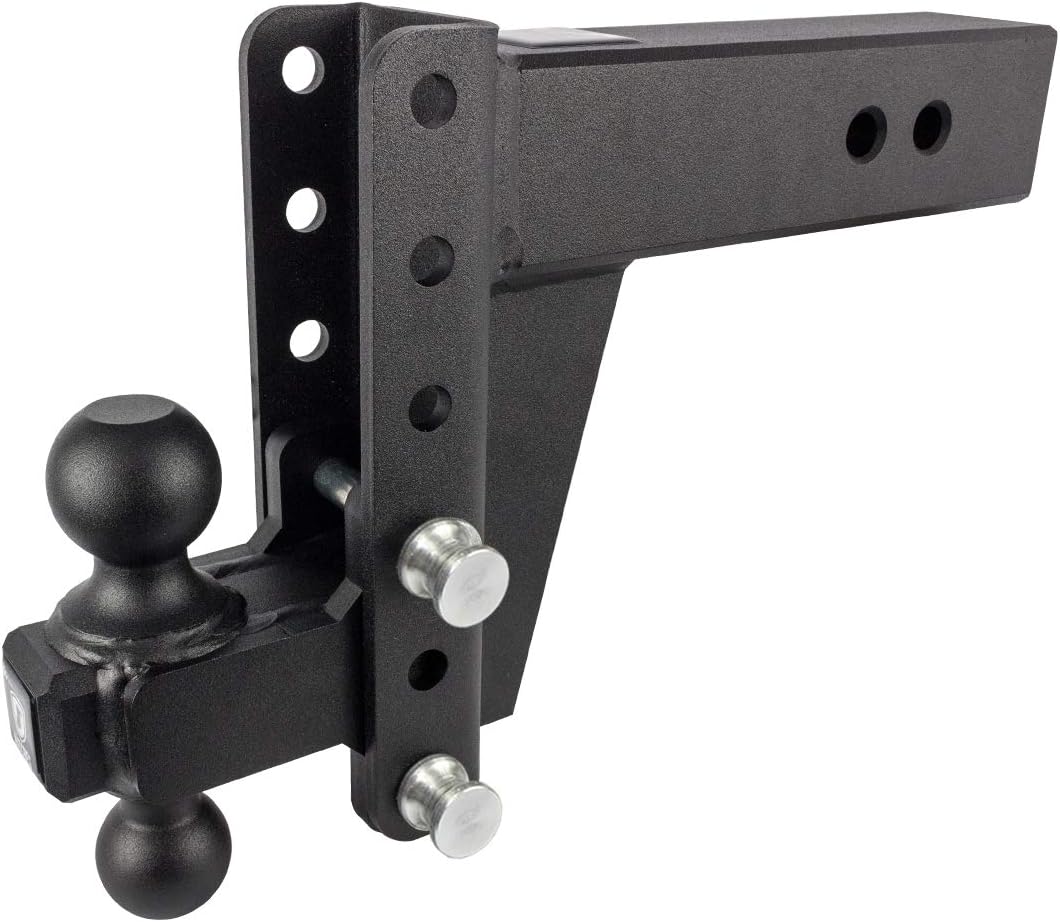 - 3.0" Adjustable Heavy Duty Trailer Hitch (22,000 lb. Rating) - 6" Drop/Rise Trailer Hitch with 2" & 2-5/16" Dual Ball - Powder Coat, Solid Steel, Corrosion-Resistant