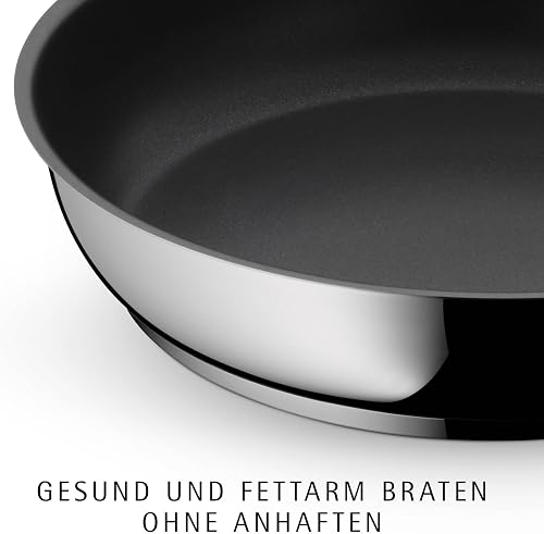 WMF Devil Pfannenset Induktion 3-teilig - Bratpfannen 20, 24, 28 cm - Edelstahl Cromargan Antihaft Pfannen Set, Beschichtet, Spülmaschinengeeignet, Backofenfest, Hitzebeständig und Kratzfest - 2