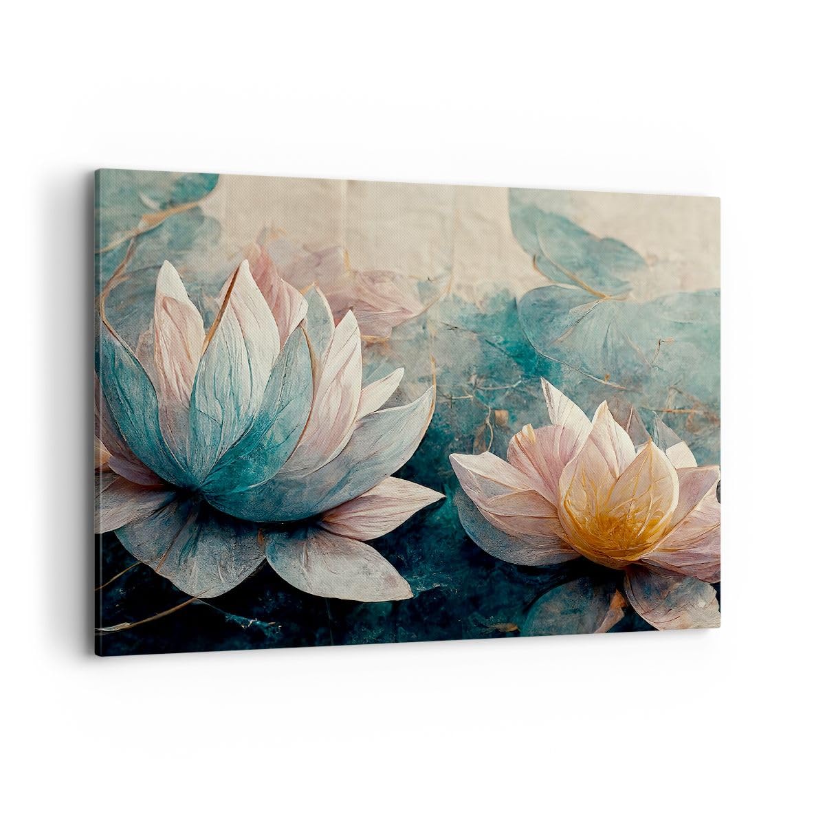 Lienzos decorativos 100x70cm Cuadro Sobre Lienzo Moderno Flores Arte Deco Loto Grande Dormitorio Cocina Cuadros Pared Imágenes Cuadros Decoracion Salon Wall Art Prints Decor Canvas AA100x70-5976 | Pieza Deco Cuadro Decorativo Grande 1 Pieza Sala Dormitori