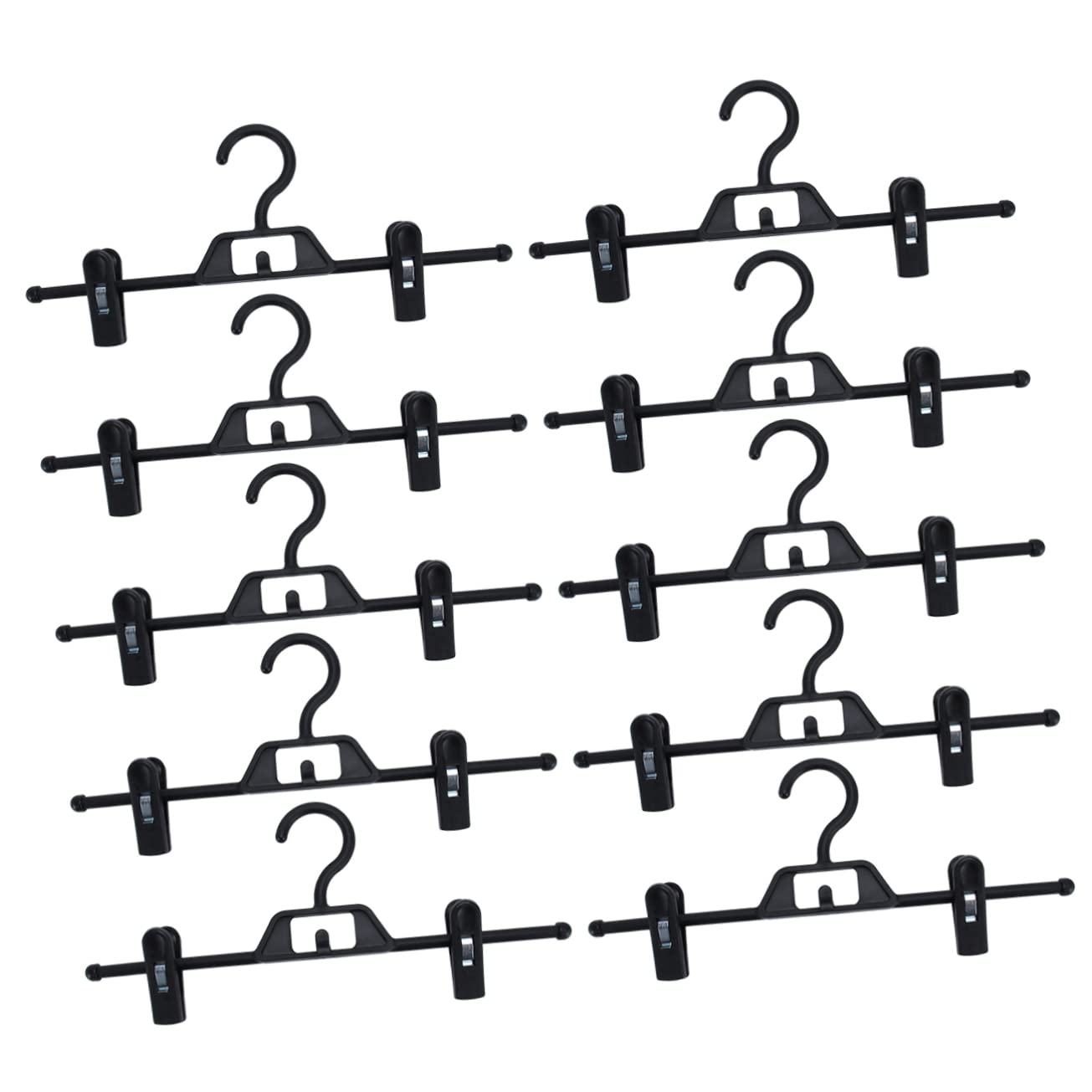 MUCKLILY 10Pcs Pants Rack Clips Non Slip Traceless Hangers for Home Organization Plastic Easy to Clean for Adult and Clothes Storage