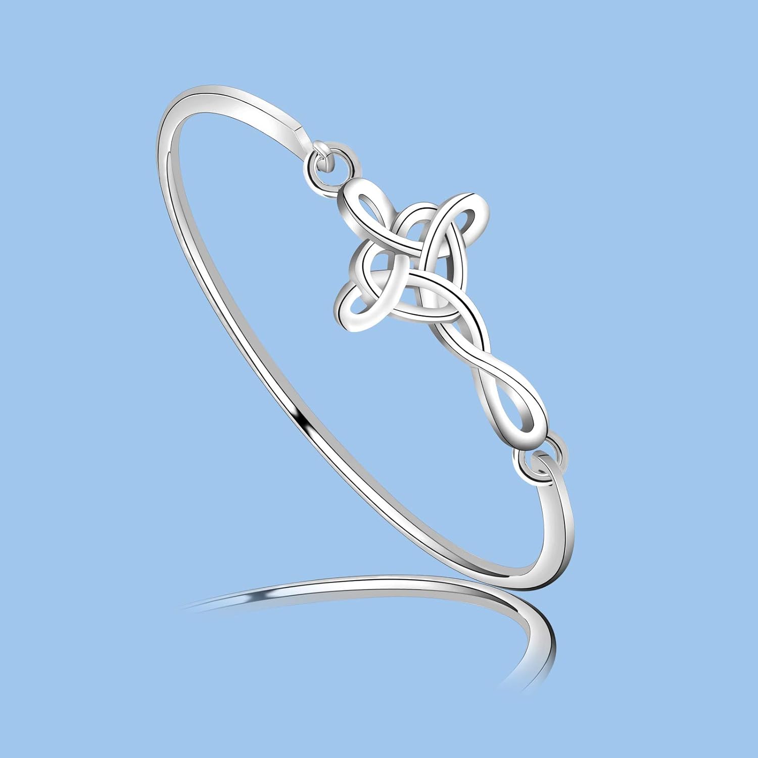 WSNANG Celtic Knot Cross Open Bangle Bracelet Religious Infinity Love Irish Celtics Jewelry Gift for Women(Celtic Knot RG) - Image 7