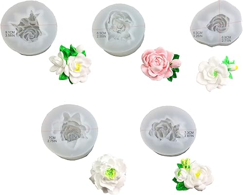 Miniatura 5 de Gardenias - Molde de silicona de jazmín para fondant, molde de chocolate, herramientas de decoración de pasteles, accesorios de cocina, moldes para