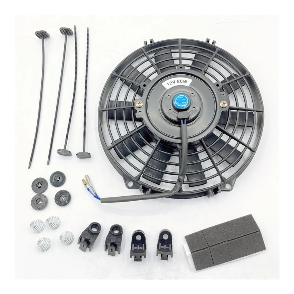 Ventilador de refrigeración universal de 9 pulgadas y 12V 80W para aire acondicionado de coche 5