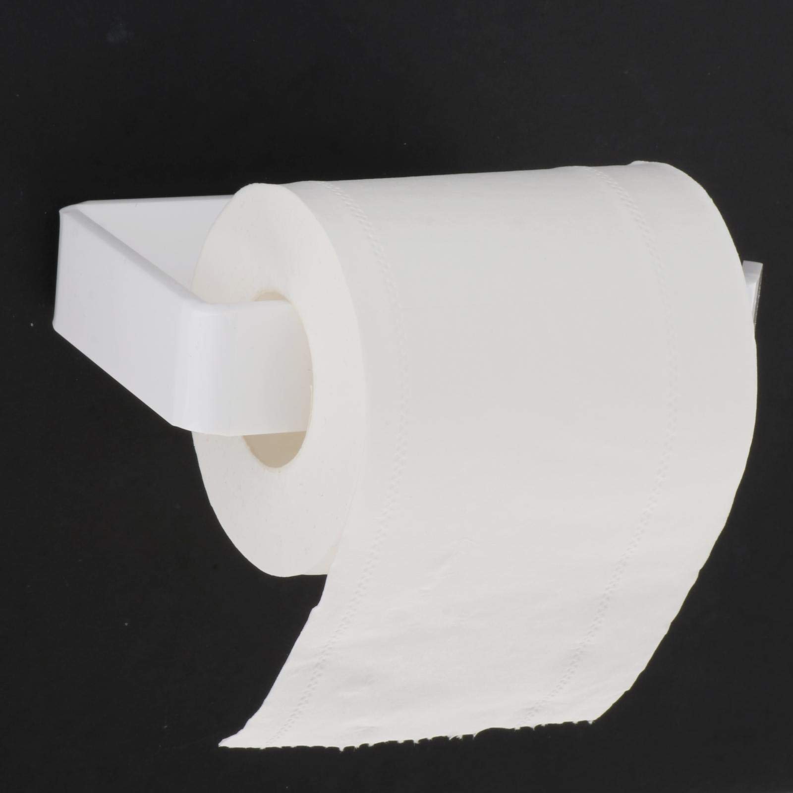 Portarrollos de papel higiénico acrílico adhesivo blanco para azulejos de baño y cocina, fácil de instalar sin taladrar