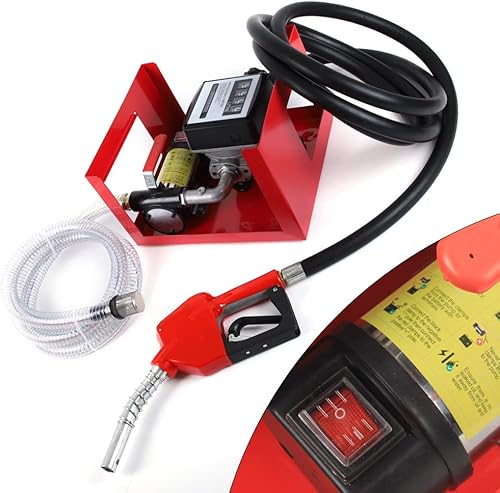 Miniatura 10 de Bomba de transferencia de combustible eléctrica de 110 V 60 L Bomba diésel de aceite autocebante + mangueras + boquilla