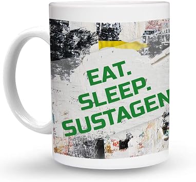 Makoroni - EAT SLEEP SUSTAGEN Food 15 oz Ceramic Large Coffee Mug/Cup Design#70