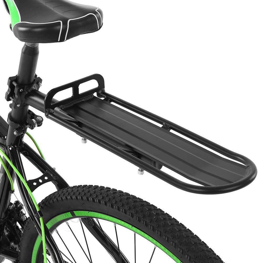 Lixada Universal Bicycle Carrier - Retractable Aluminum Alloy Bike Holder - Rear Post Rack - Bag Luggage Cargo Carrier