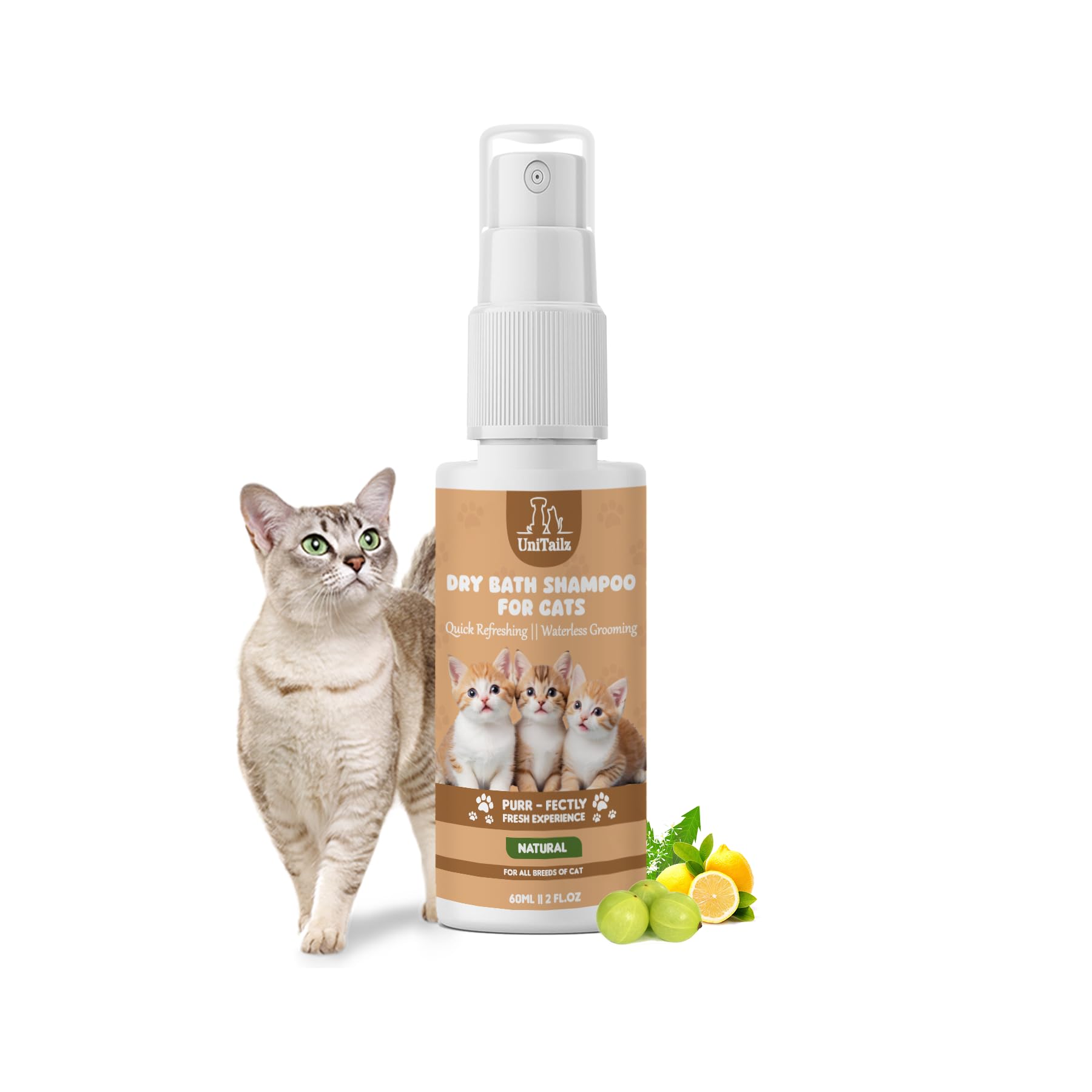 Unitailz Dry Bath Shampoo For Cats, Kitten | Instant Waterless Spray Cat Shampoo For Quick Clean & Refreshing, Fresh Fragrance | Persian Kitten Shampoo | Easy to Use Cat Shampoo for All Type Cat –60ml (B0D7Q8R8Q9) Amazon Price History, Amazon Price Tracker