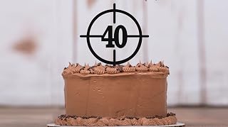 Crosshairs Cake Topper,Gun Site,Any Age,Deer Antler,Hunter's Birthday Topper,Boys' Birthday,Hunting,Mans Topper Cake Insert for Wedding,Engagement,Birthday,Anniversary,Shower Party Favors.