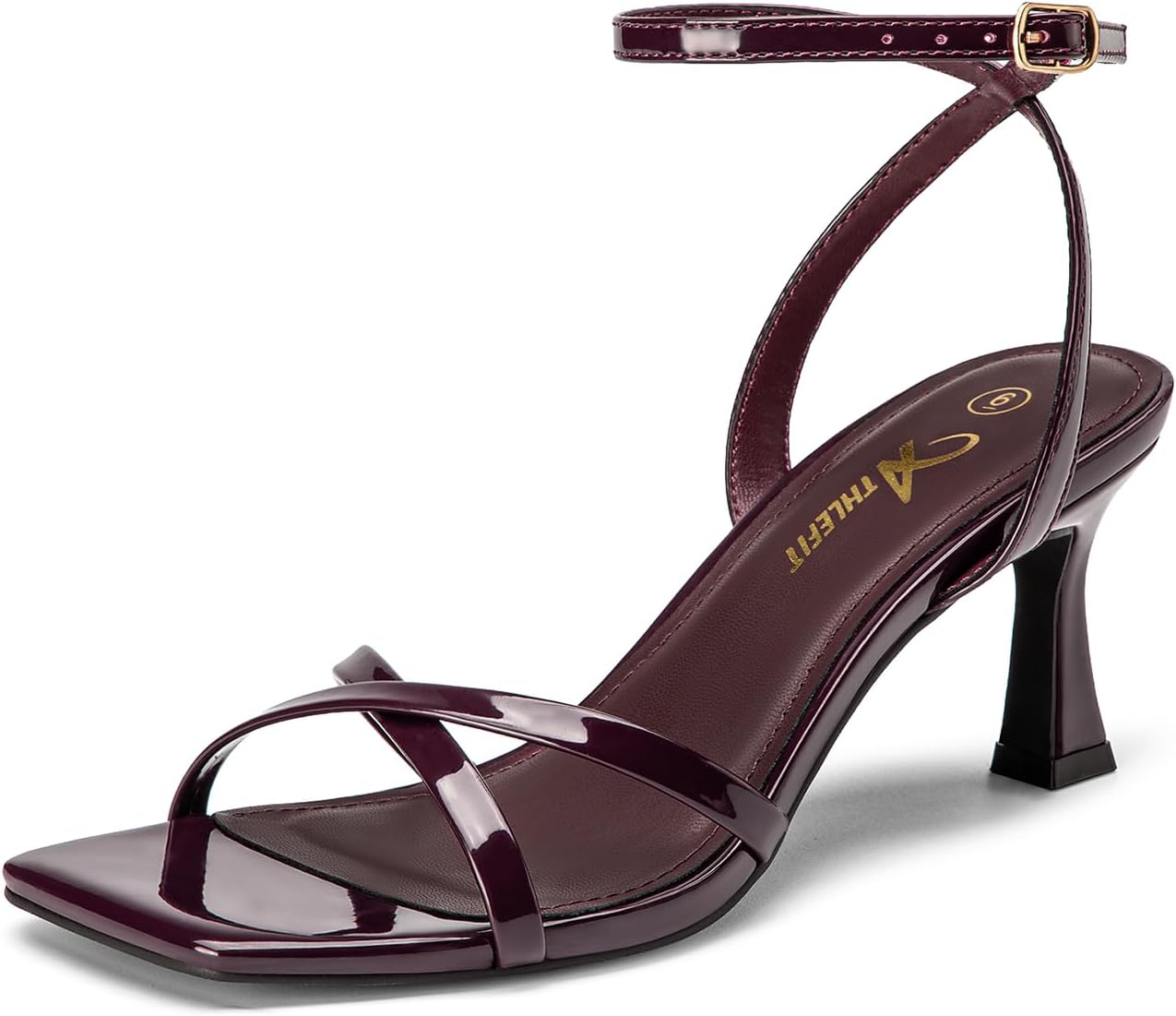  Kitten Heels for Women Square Open Toe Strappy High Heels for Prom