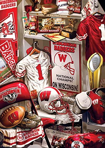 Image of MasterPieces Game Day 500 Piece Jigsaw Puzzle for Adults - NCAA Wisconsin Badgers Locker Room - 15 inchx21 inch