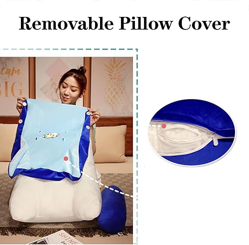 Miniatura 4 de LJYLJH Almohada de cuña para cama con rollo de cuello desmontable almohadas de lectura y descanso para dormir después de la cirugía posicionadores