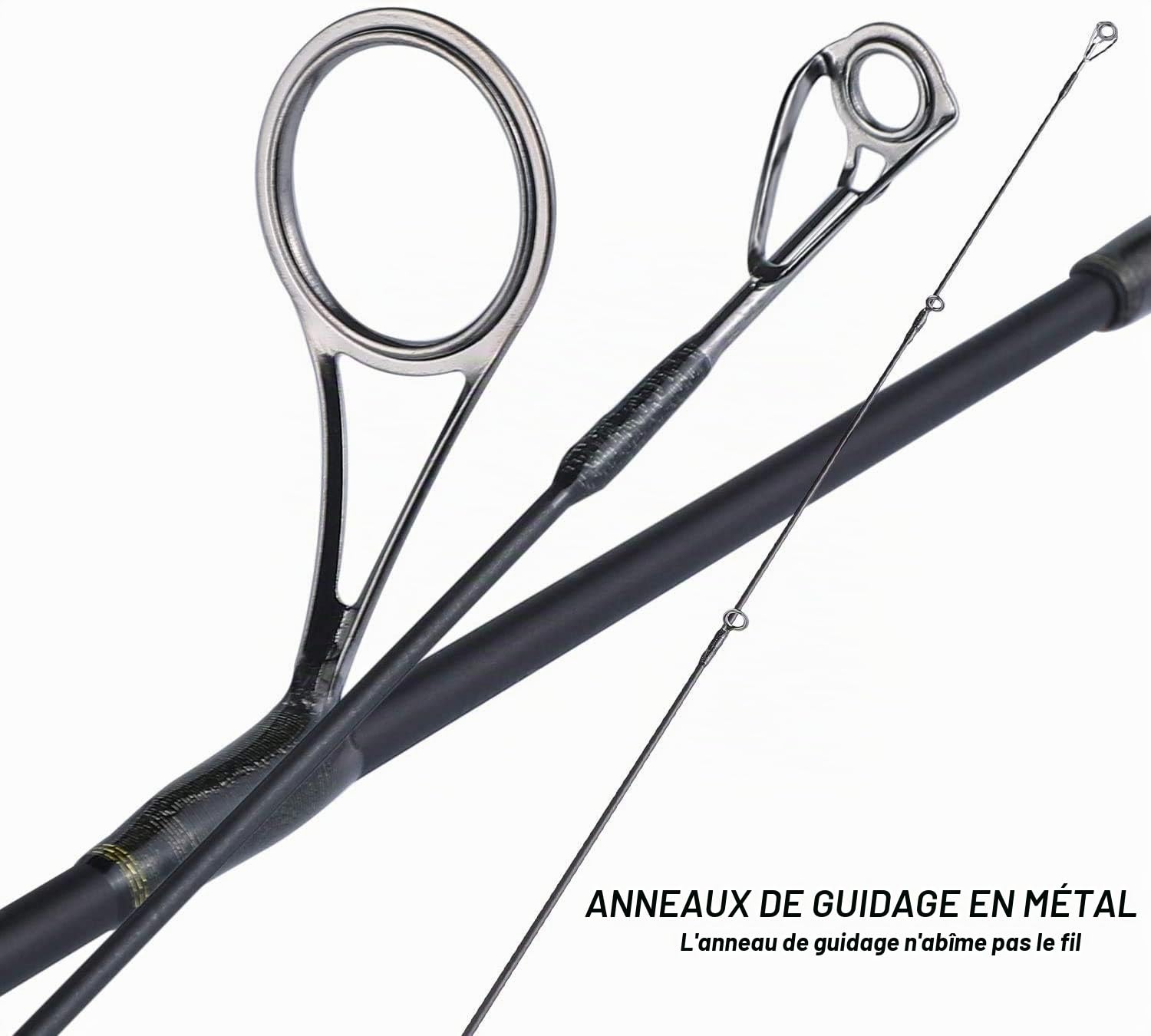 Sougayilang Lot de 2 cannes à pêche légères et résistantes avec poignée en liège et canne en composite de carbone - Cadeau pour les amateurs de pêche