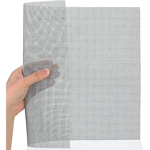 ovsor 20 Mesh Stainless Steel Mesh Screen 1Pack Woven Wire Mesh 11.3×14.3 inches (283×363mm) for Mesh Screen, No Easily Rust Metal Vent Screen for BBQ, Screen Porch, Floor, Wall, Fireplace Flue Cover