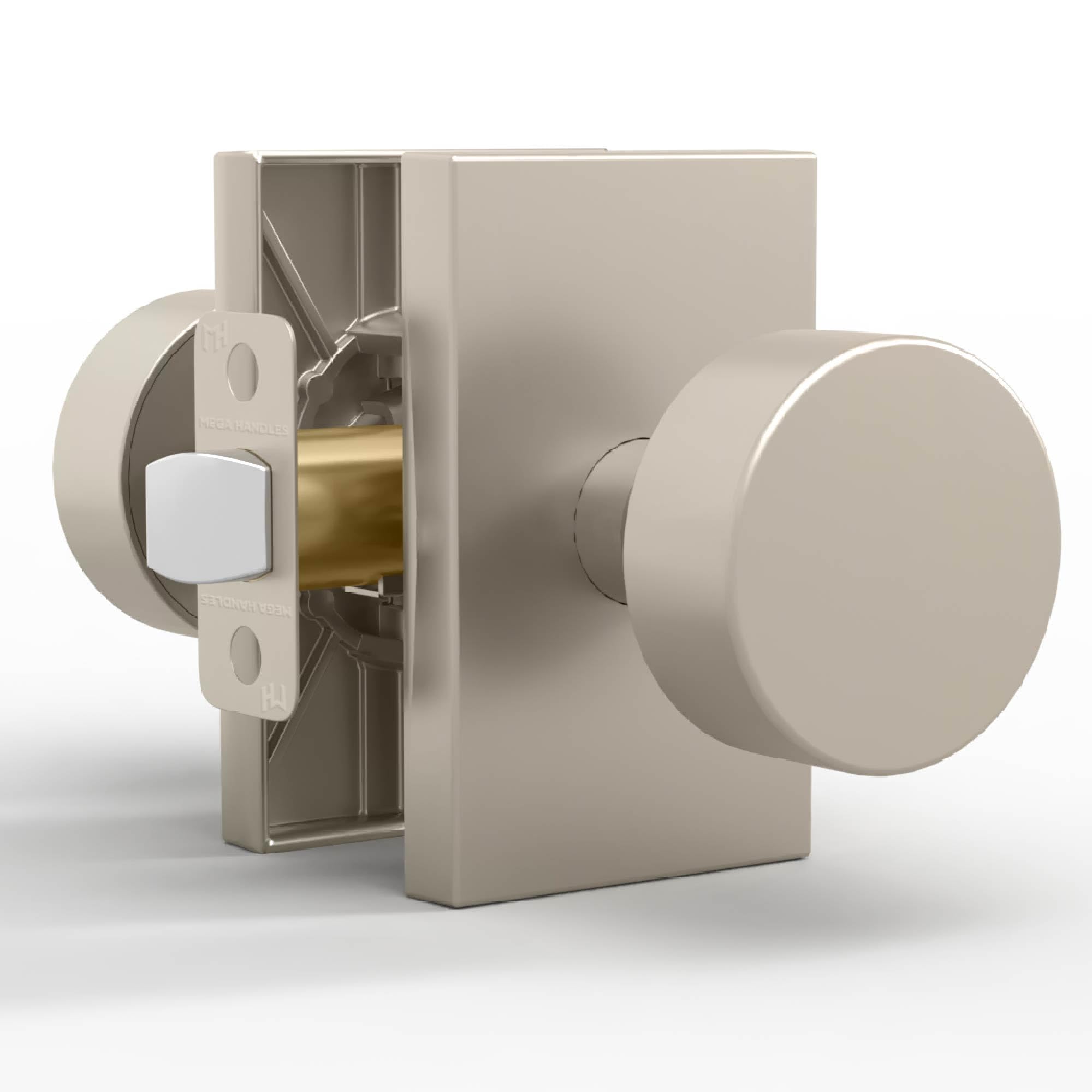 Gold Privacy Door Knobs with Lock - Mega Handles -14
