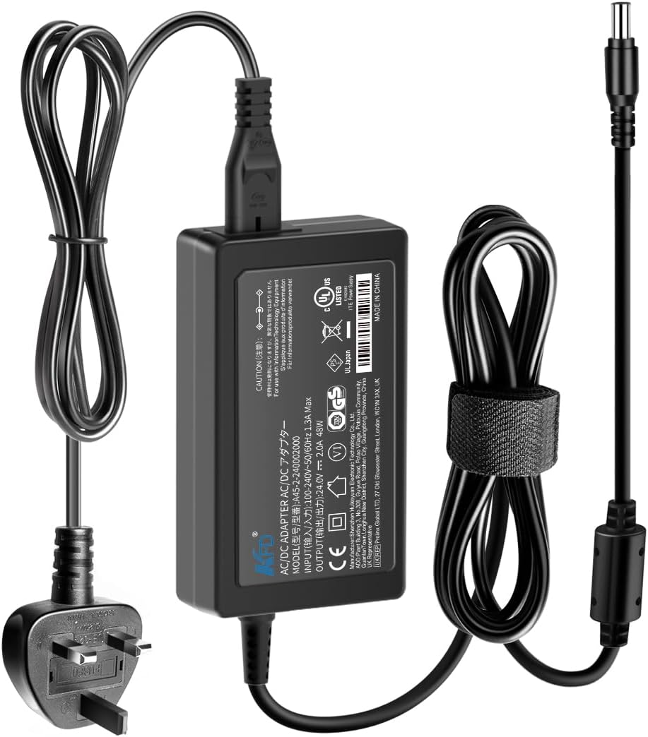 KFD 24V Power Adaptor Cord Cable for Zebra Thermal Label Printer GK420D