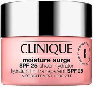 Clinique Moisture Surge SPF 25 Sheer Hydrator Face Moisturiser | Idratante con acido ialuronico, biofermento di aloe vera e provitamina D